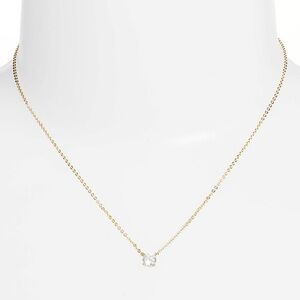 Nordstrom Cubic Zirconia Pendant Necklace 14k-gold Plate NWT